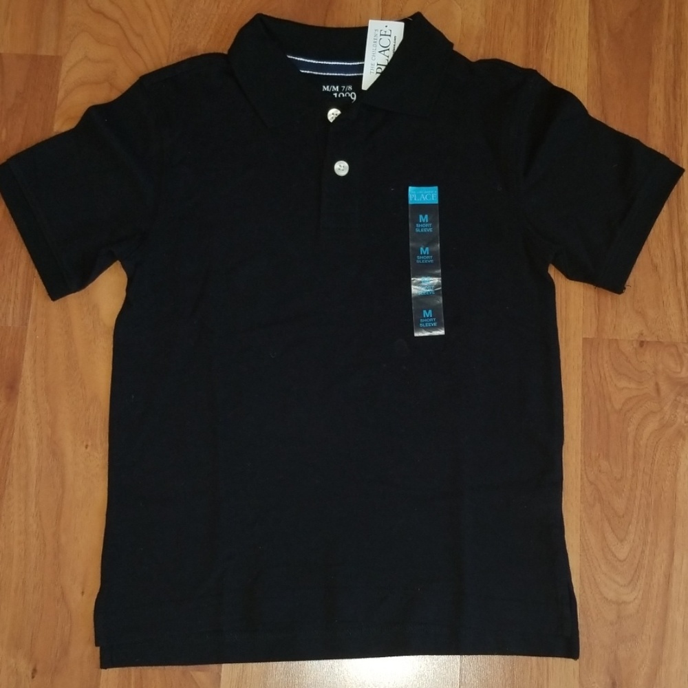 Children's Place Boys Black Polo